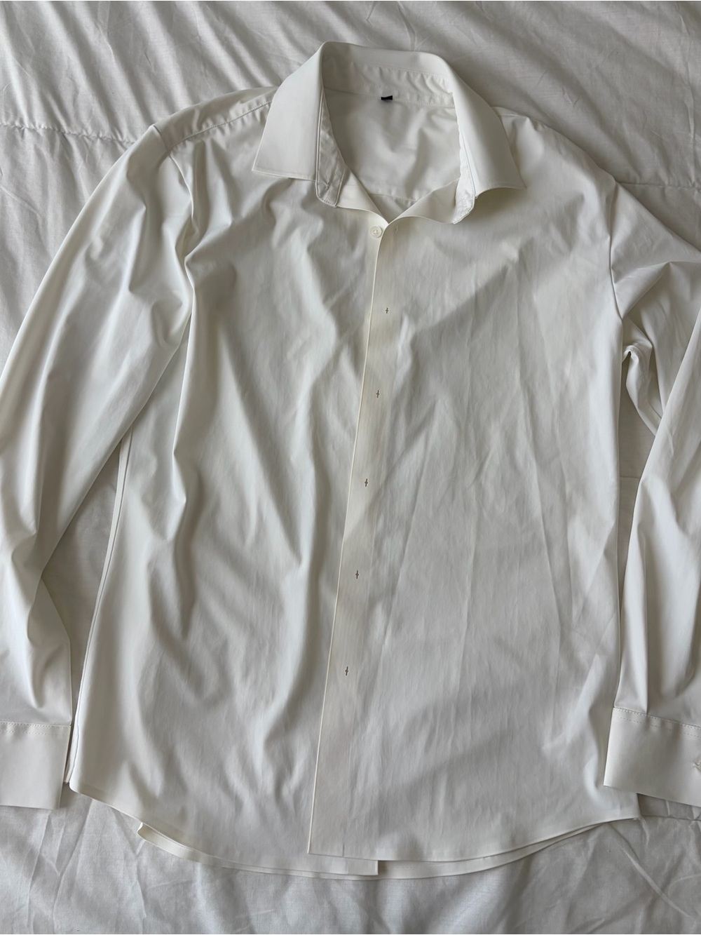 Classic Men's White Dress Shirt - Tailored Fit Super Stretchy Material